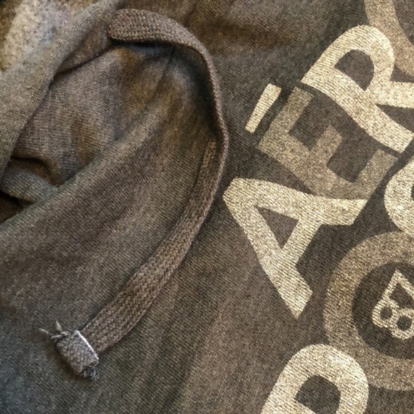 AEROPOSTALE | Crop Logo Drawstring Grey Hoodie - Size M - Picture 4 of 8